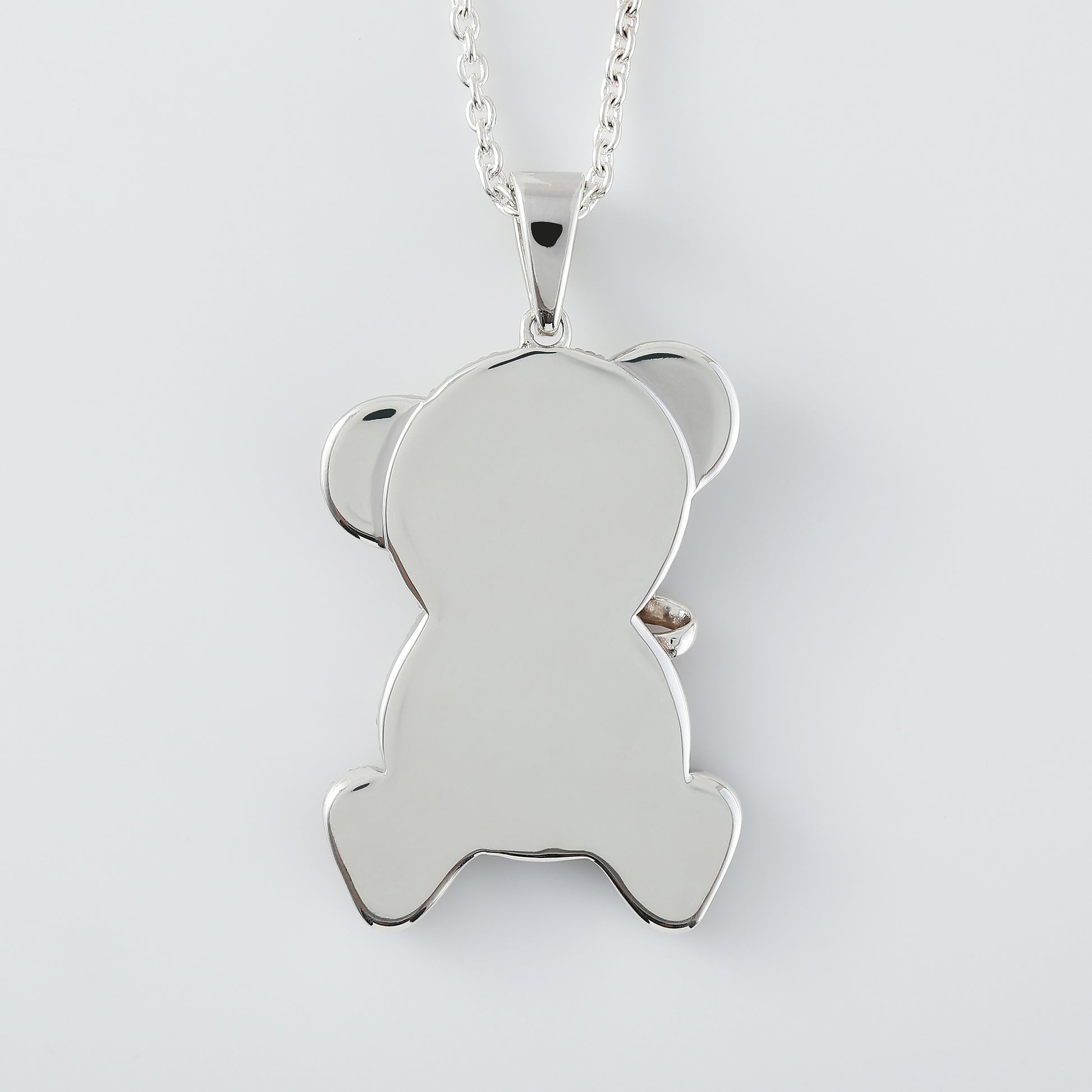 Cute Teddy Bear Bow Moissanite Diamond Pendant