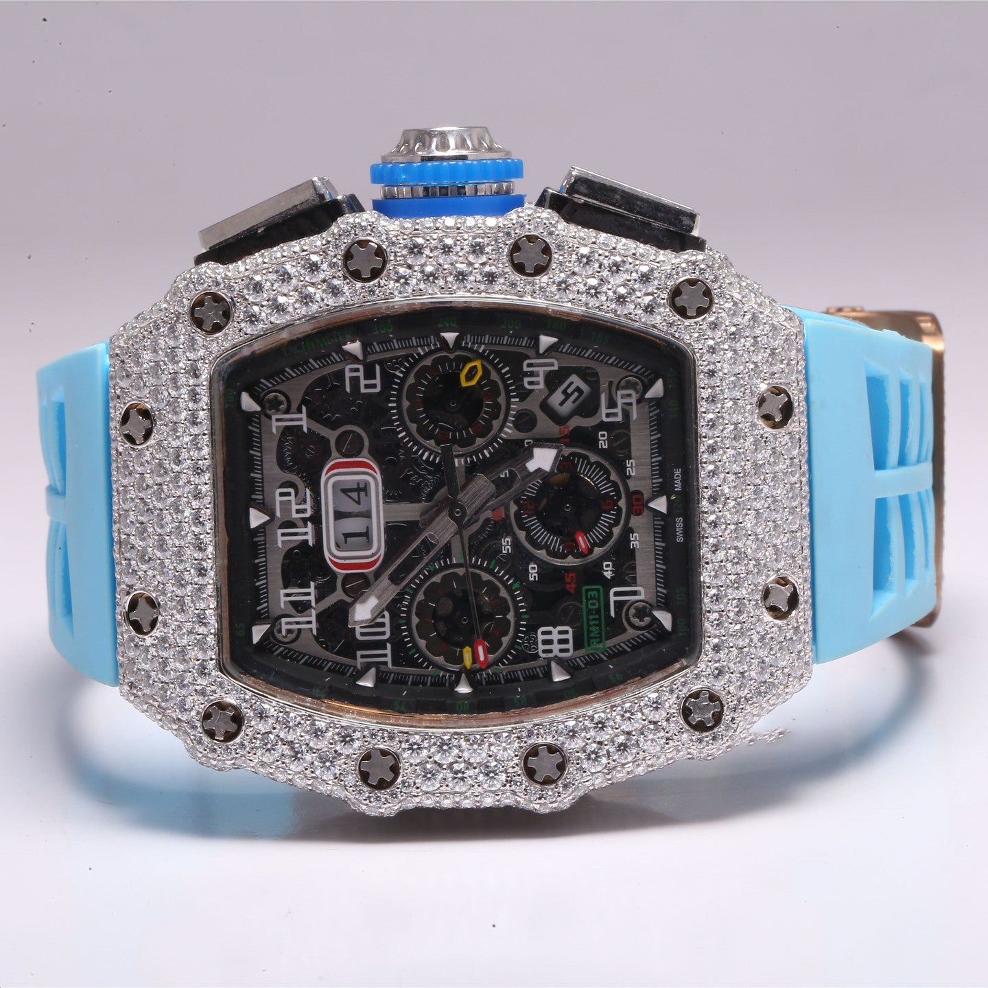 VVS Moissanite Diamond Branded Chronograph Hip Hop Watch 