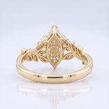 Marquise cut lab-grown diamond leaf vine engagement ring, additional angle, 3 carat, Gemlux Engagement Collection