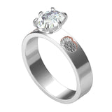 2 Ct Oval Cut Moissanite Flower Filigree Design Solitaire Engagement Ring 