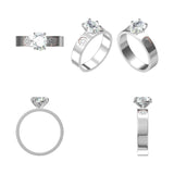 2 Ct Oval Cut Moissanite Flower Filigree Design Solitaire Engagement Ring 