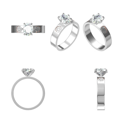 2 Ct Oval Cut Moissanite Flower Filigree Design Solitaire Engagement Ring 