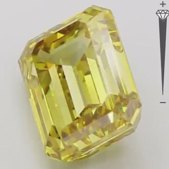 Fancy Intense Yellow Emerald Cut Lab Grown Diamond