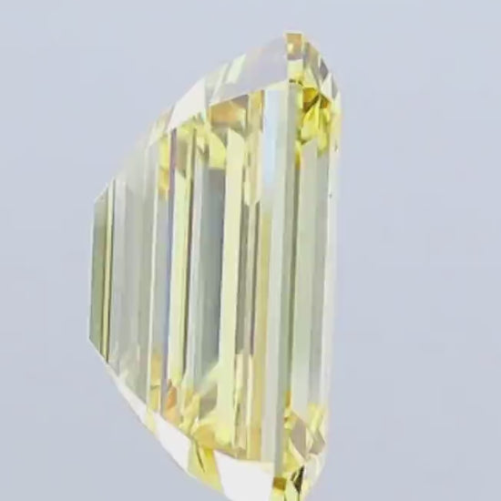 Fancy Vivid Yellow Emerald Cut Lab Grown Loose Diamond