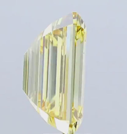 Fancy Vivid Yellow Emerald Cut Lab Grown Loose Diamond
