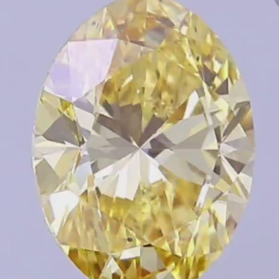 Fancy Vivid Yellow Oval Cut Lab Grown Loose Diamond