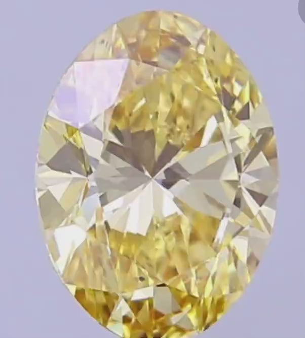 Fancy Vivid Yellow Oval Cut Lab Grown Loose Diamond