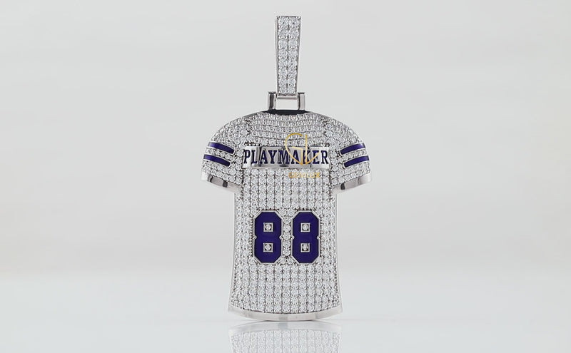 Gridiron Football Jersey Moissanite Diamond Pendent