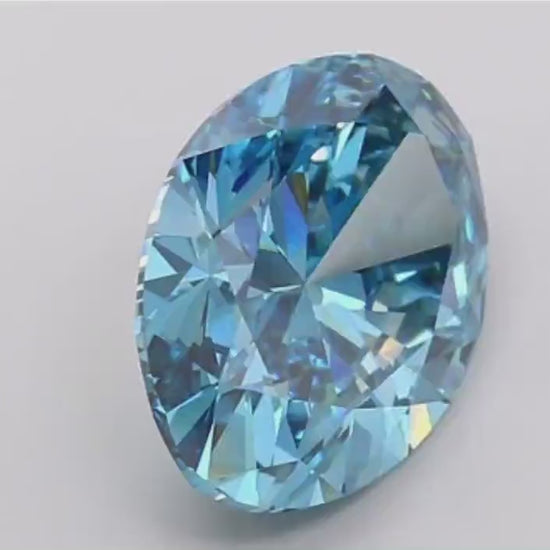 Fancy Vivid Blue Oval Cut Lab Grown Loose Diamond IGI Certified