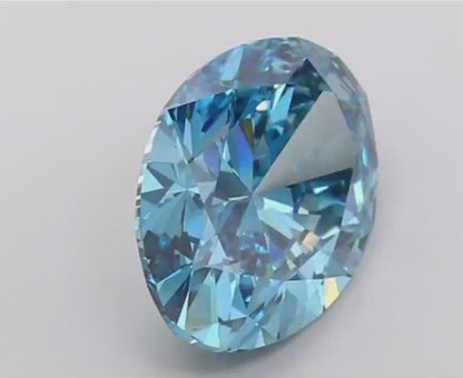 Fancy Vivid Blue Oval Cut Lab Grown Loose Diamond IGI Certified