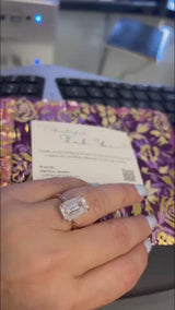 5.3 ct emetald cut lab grown diamond ring

