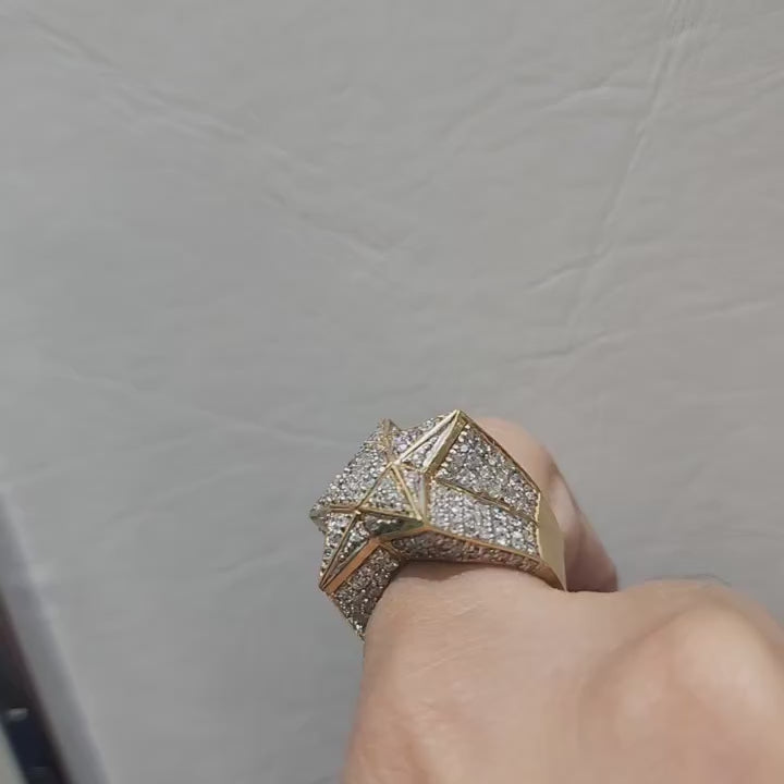 Bling Bling VVS Moissanite Star Pinky Hip Hop Ring 