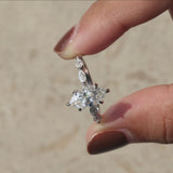 Marquise-Cut Lab-Grown Diamond Engagement Ring with Side Stones