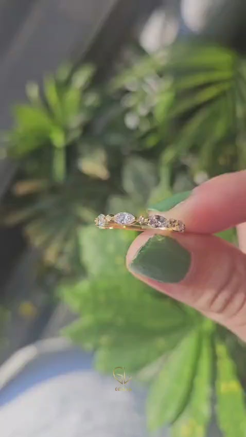 Alternative Stone Lab Grown Diamond Matching Eternity Band