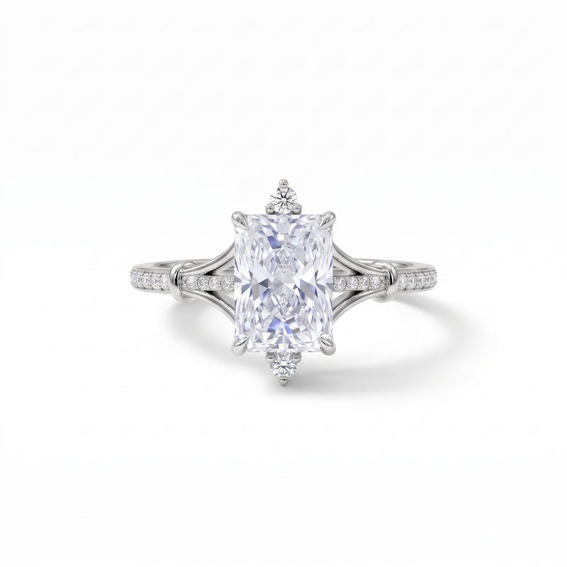 Radiant-Cut Lab-Grown Diamond Split-Shank Engagement Ring