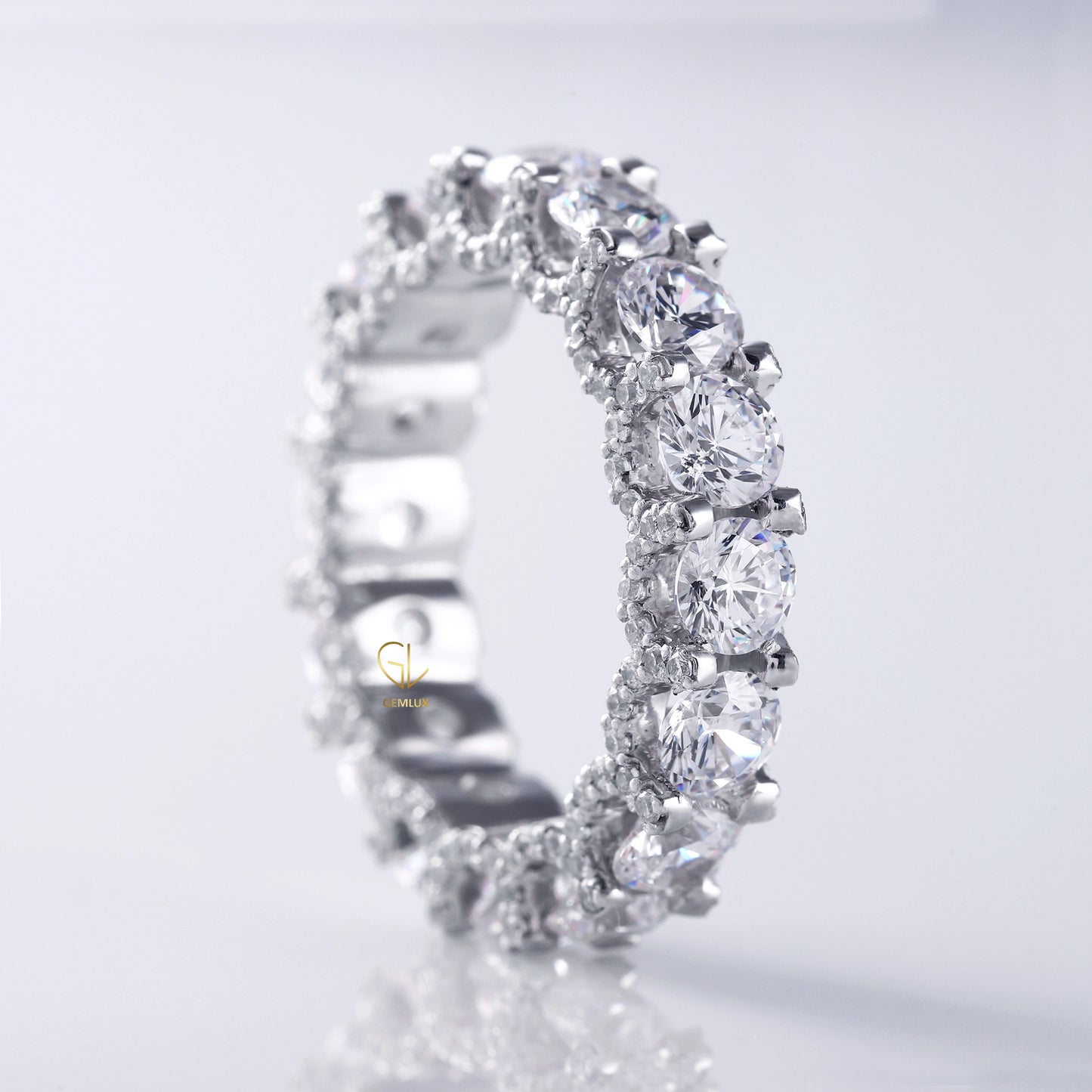 Round Moissanite Eternity Wedding Band diamond wedding bands​ wedding bands​ for women eternity ring eternity band ring​