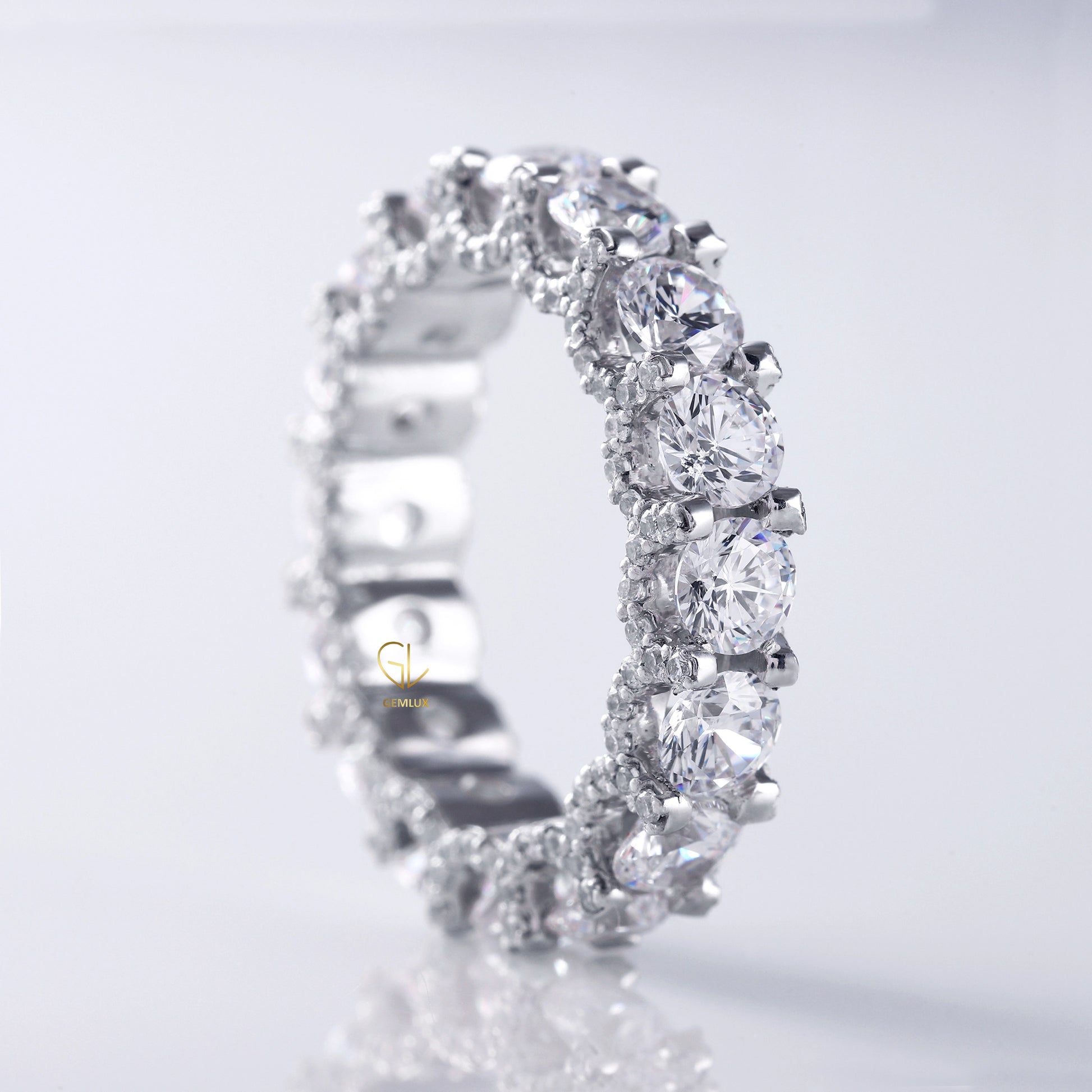Round Moissanite Eternity Wedding Band diamond wedding bands​ wedding bands​ for women eternity ring eternity band ring​