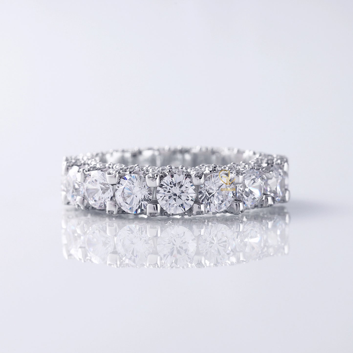 Round Moissanite Eternity Wedding Band diamond wedding bands​ wedding bands​ for women eternity ring eternity band ring​