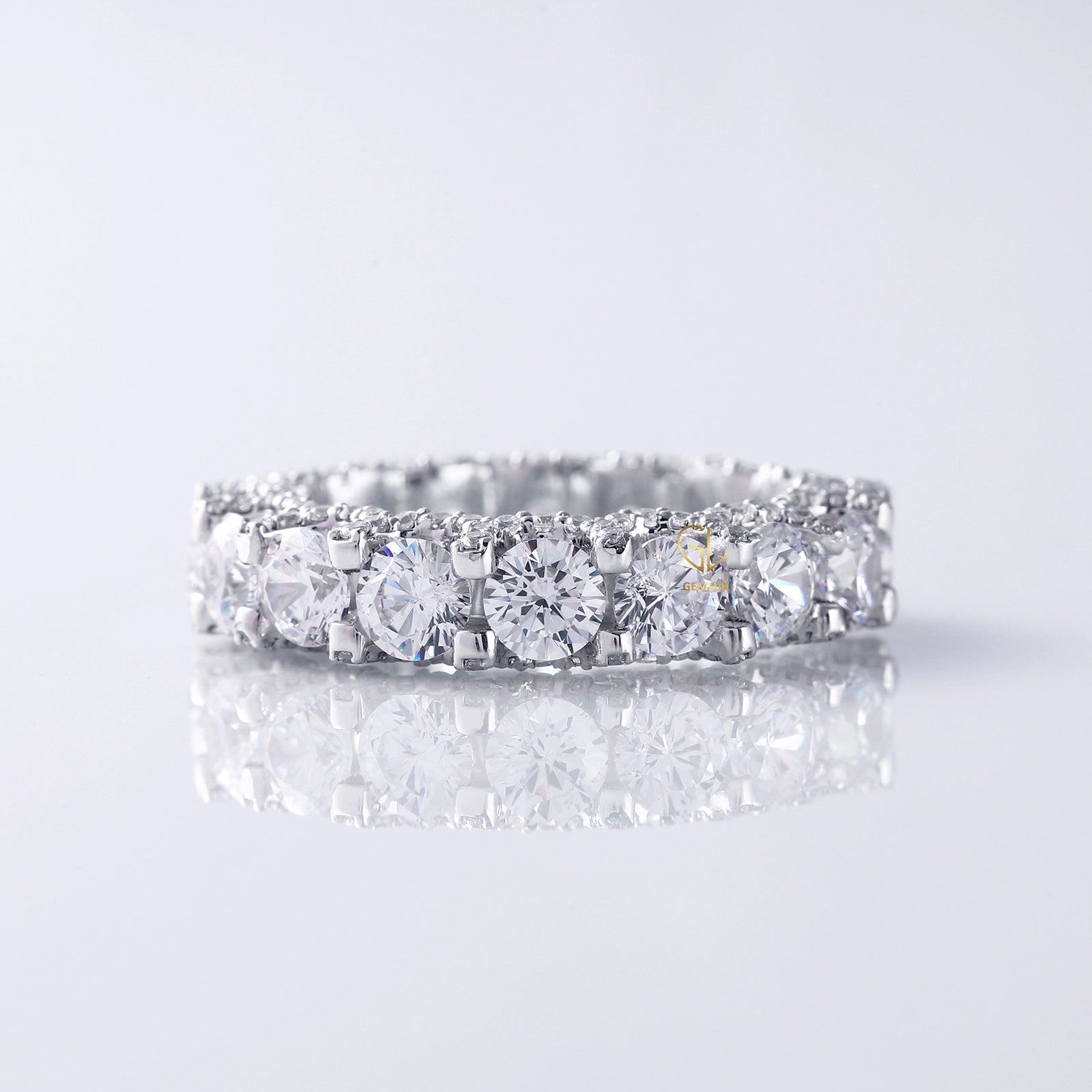 Round Moissanite Eternity Wedding Band diamond wedding bands​ wedding bands​ for women eternity ring eternity band ring​