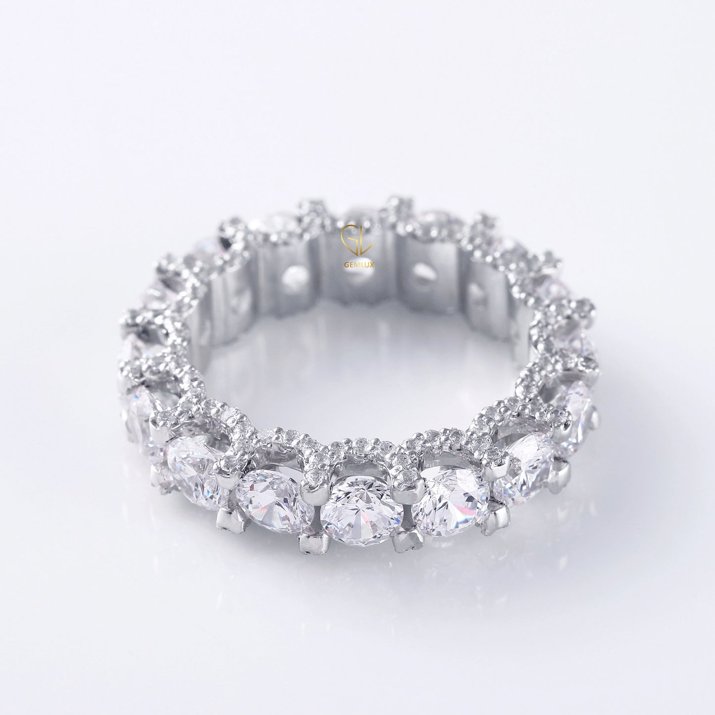 Round Moissanite Eternity Wedding Band diamond wedding bands​ wedding bands​ for women eternity ring eternity band ring​