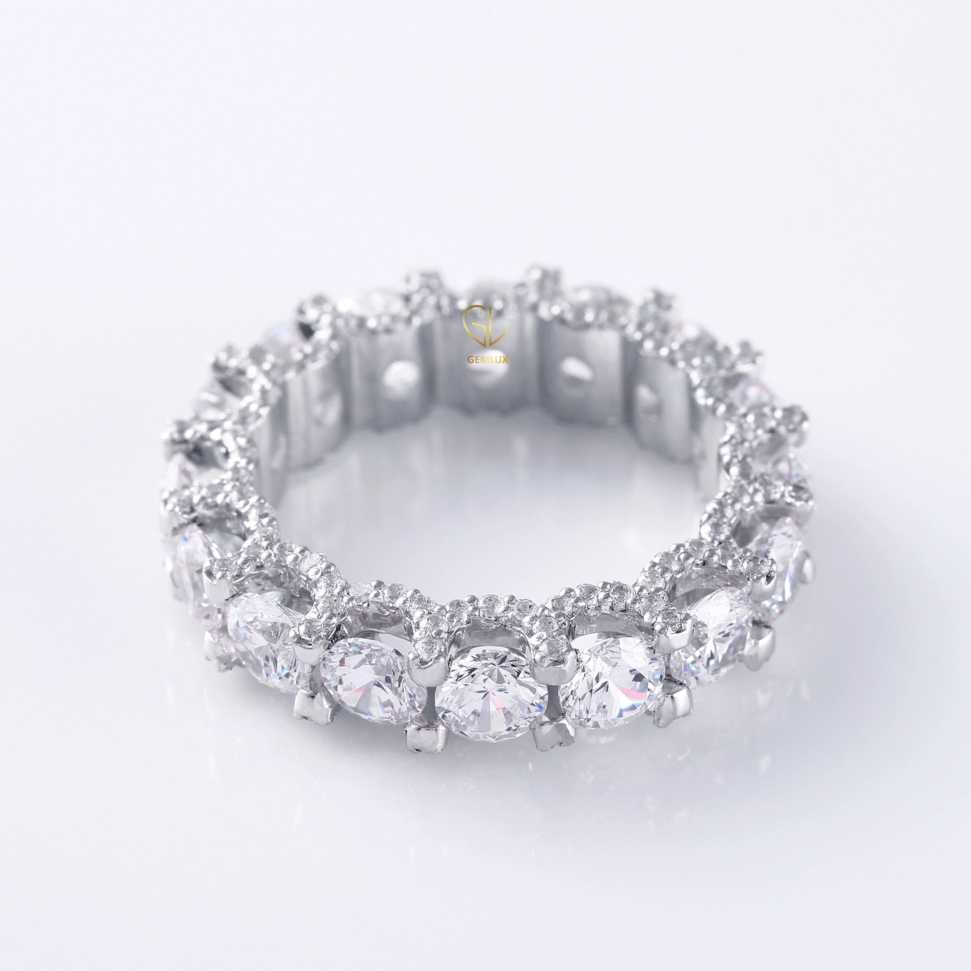 Round Moissanite Eternity Wedding Band diamond wedding bands​ wedding bands​ for women eternity ring eternity band ring​