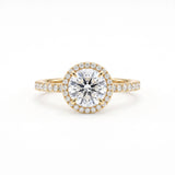 Round Cut Diamond Halo Pavé Engagement Ring