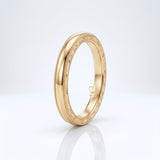 Vintage engraved milgrain wedding band, yellow gold, Gemlux Wedding Collection
