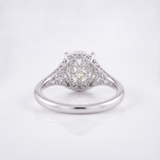 Vintage filigree oval cut lab-grown diamond solitaire ring, additional angle, Gemlux Engagement Collection