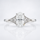 Vintage filigree oval cut lab-grown diamond solitaire engagement ring, IGI certified, Gemlux Engagement Collection