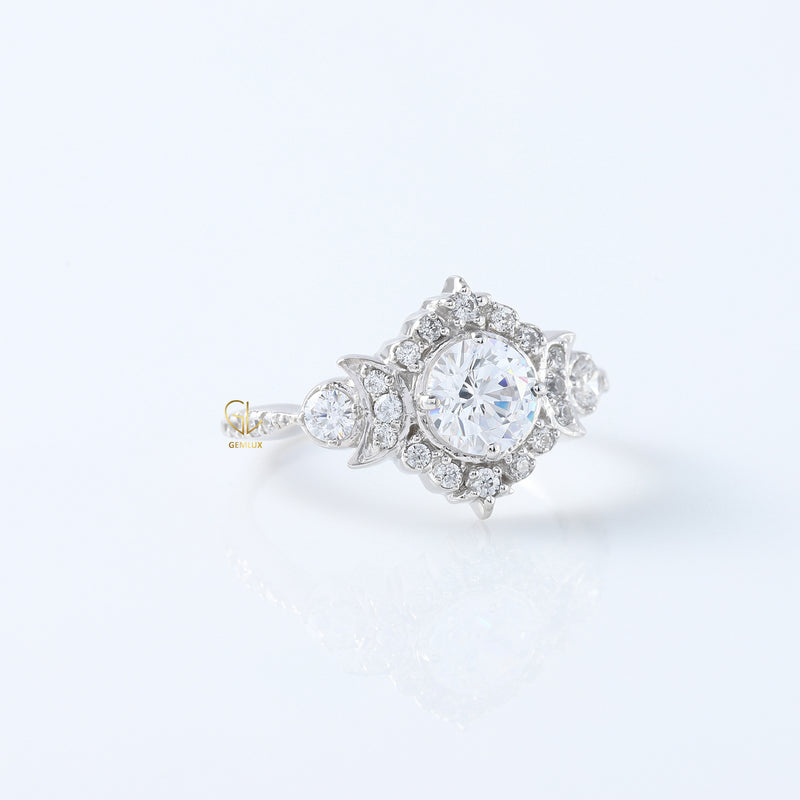 Vintage Style 1 Ct Round Cut Lab Grown Diamond Edwardian Ring