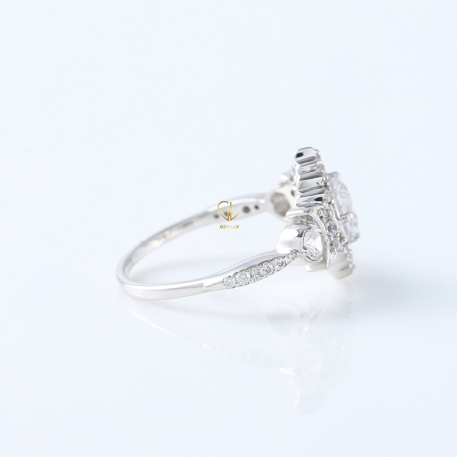 Vintage Style 1 Ct Round Cut Lab Grown Diamond Edwardian Ring