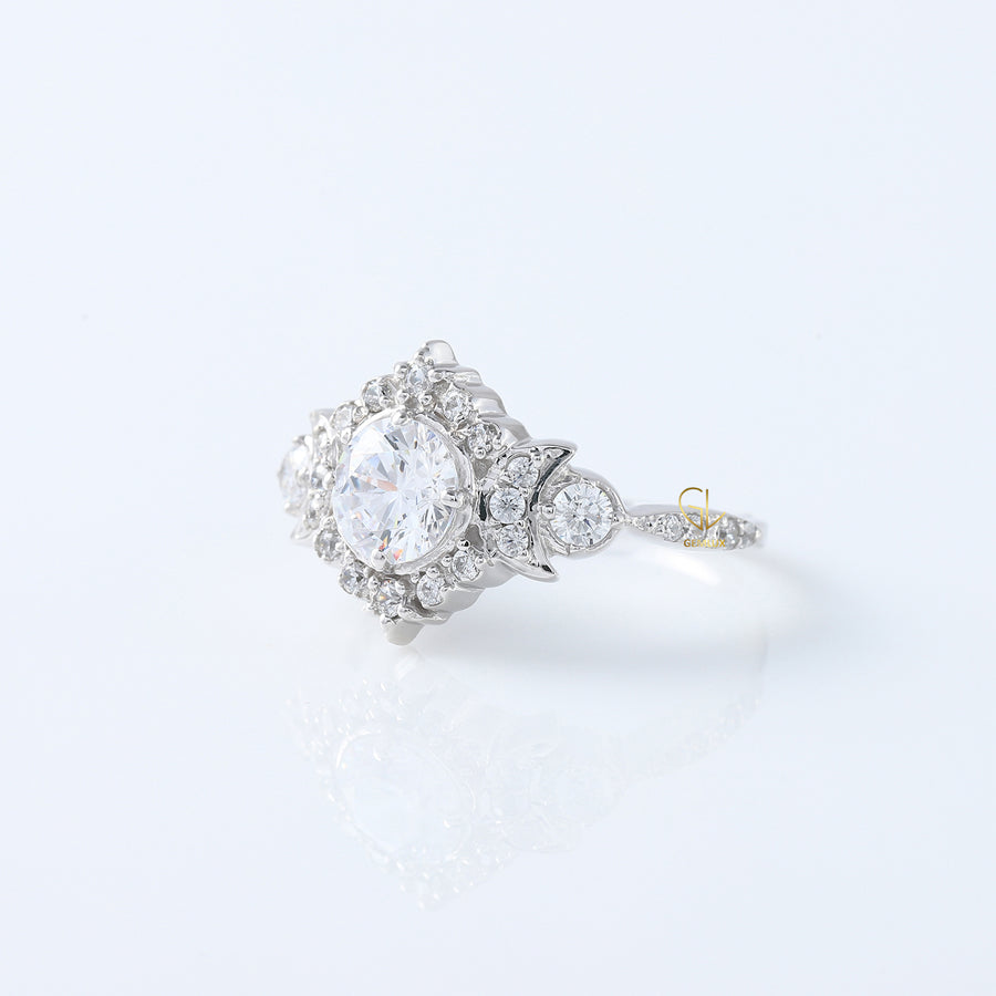 Vintage Style 1 Ct Round Cut Lab Grown Diamond Edwardian Ring